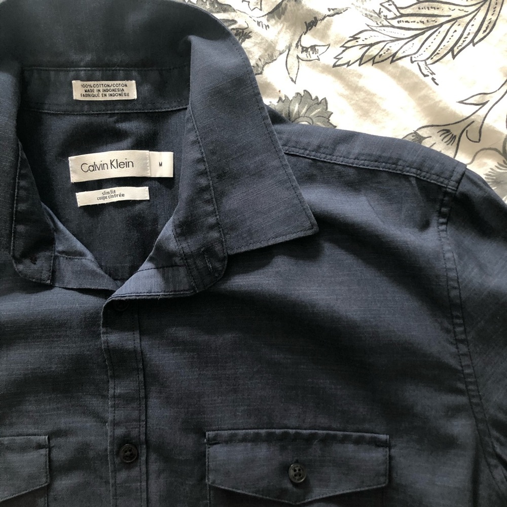 Calvin Klein Button Down with roll up tabs